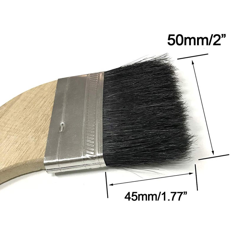 NGe 2Pcs Wooden Handle Bristle Radiator Paint Brush, 2Inch Brush Width, 410mm Total Length, 45mm Trim Length - Image 3